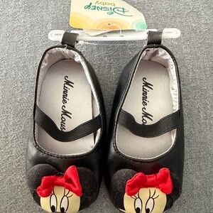 Disney Baby Minnie Mouse Bow Mary Jane Flats with Red Bows NWT
